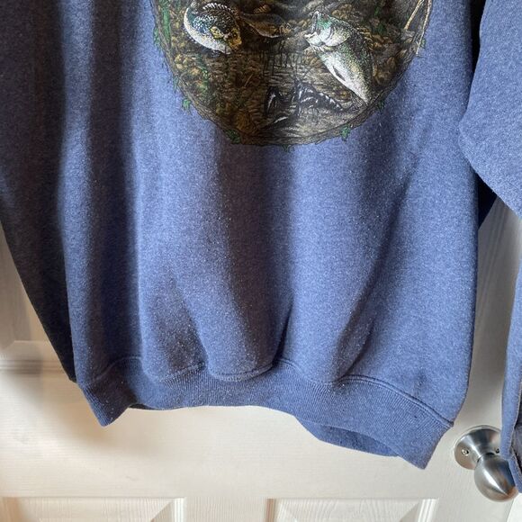 Bassett-Walker Men’s XL Sweatshirt Fishing Nature Knows Pullover Crew Neck VTG - Picture 5 of 12